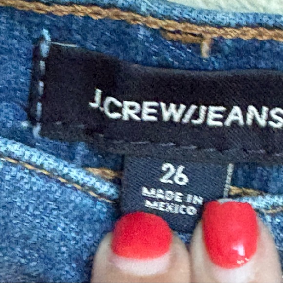 J.Crew Jeans High Rise Denim Shorts Button Fly Raw Hem Distressed Size 26 - Picture 5 of 8